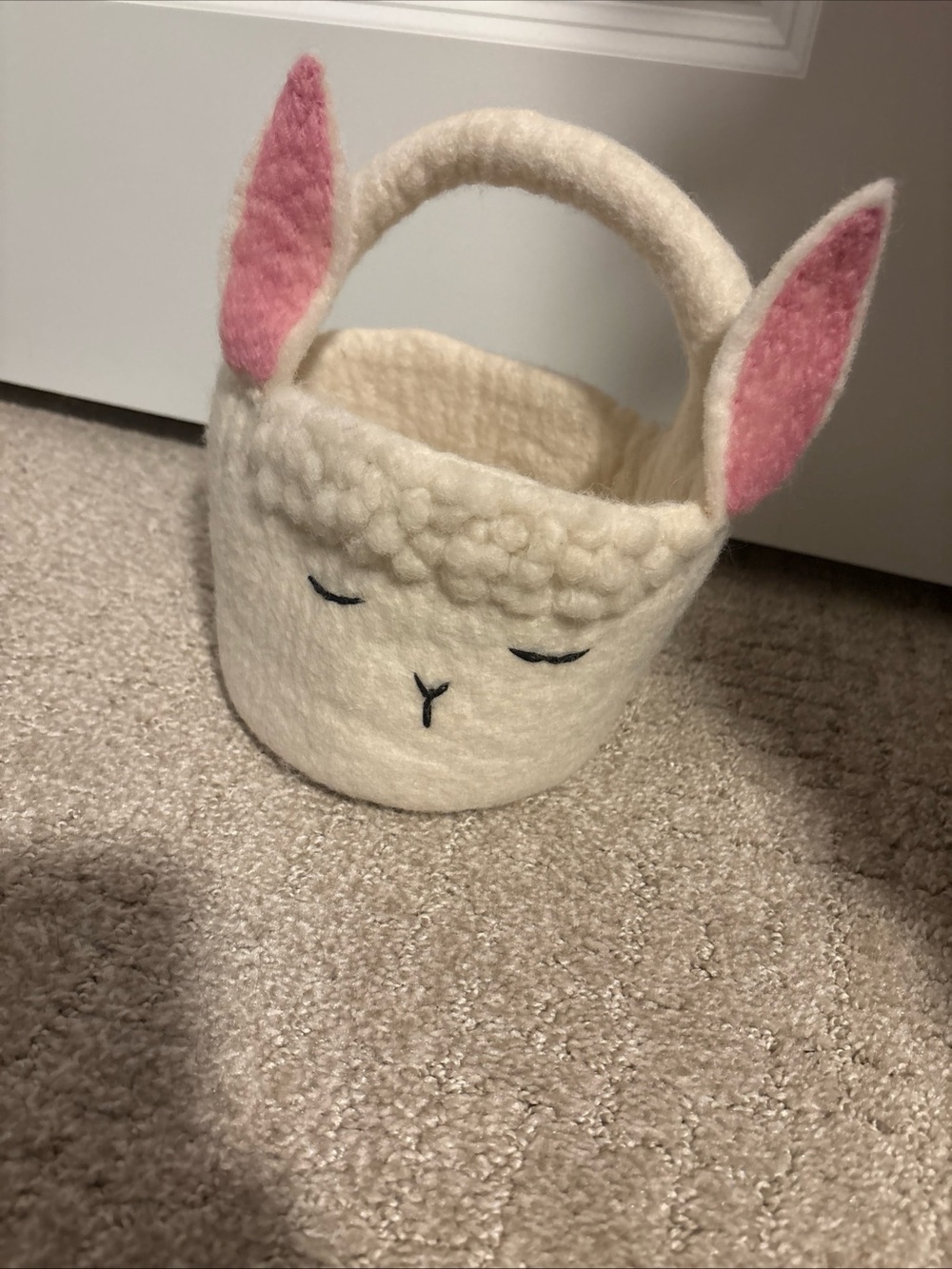 World Market Mini Lamb Wool Easter Basket